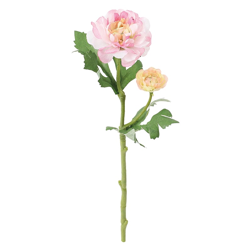 ポピー 造花　ラナンキュラス×2 ピンク FFH-0068-P 1本（ご注文単位24本）【直送品】