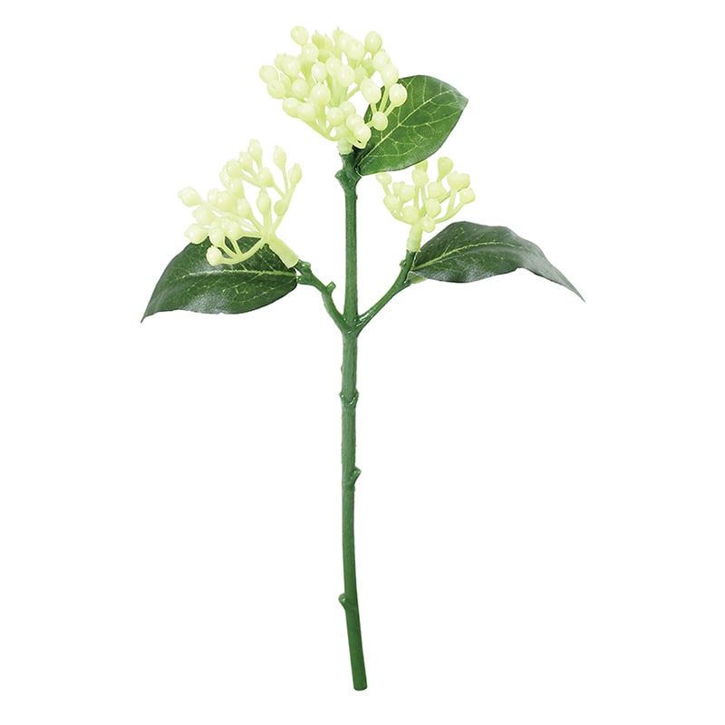 ポピー 造花 ビバーナムティナス ホワイトグリーン FGH-0021-W/G 1本(ご注文単位24本)【直送品】