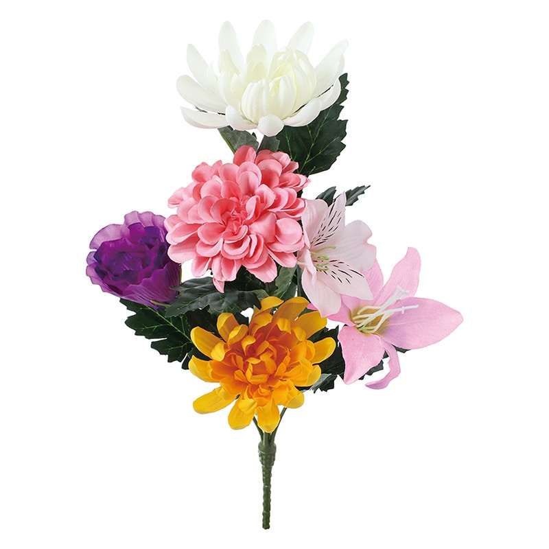 ポピー 造花 デザインマムダリアブッシュ FP-1076-MIX 1本(ご注文単位12本)【直送品】