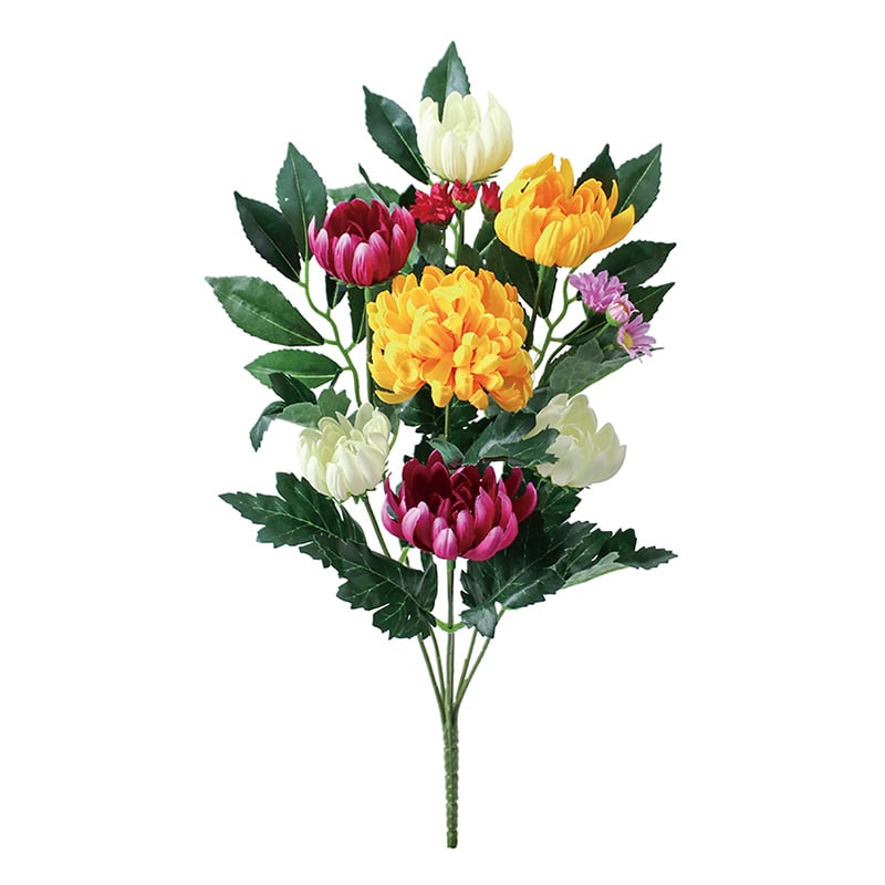 ポピー 造花　大和仏花ブッシュ LL FP-1080-MIX 1本（ご注文単位8本）【直送品】