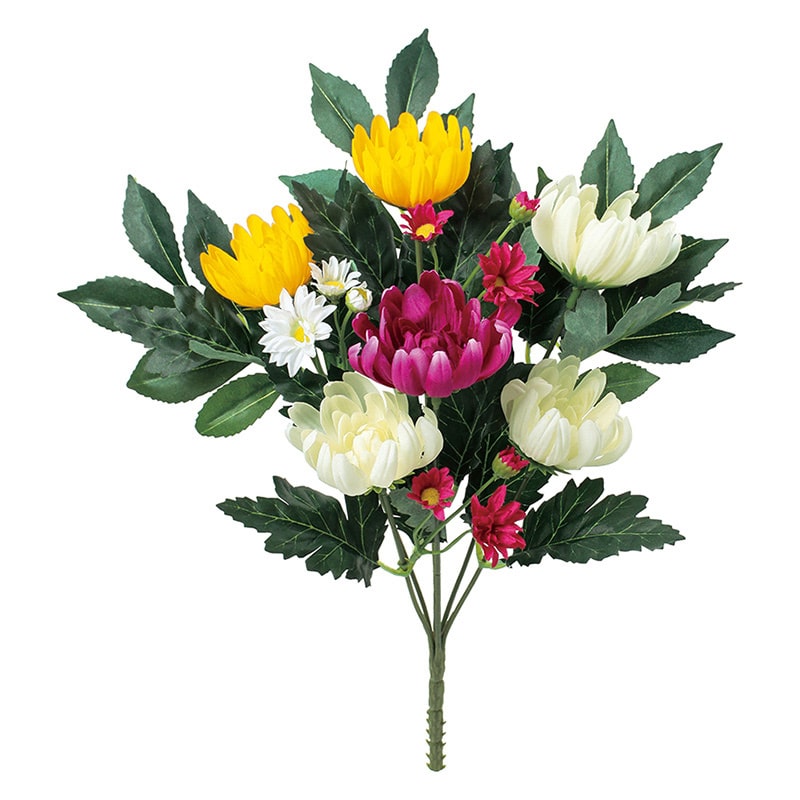 ポピー 造花　大和仏花ブッシュ L FP-1081-MIX 1本（ご注文単位12本）【直送品】