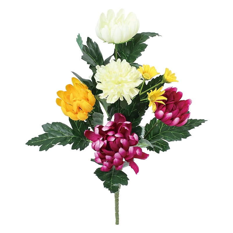 ポピー 造花　大和仏花ブッシュ  FP-1083-MIX 1本（ご注文単位12本）【直送品】