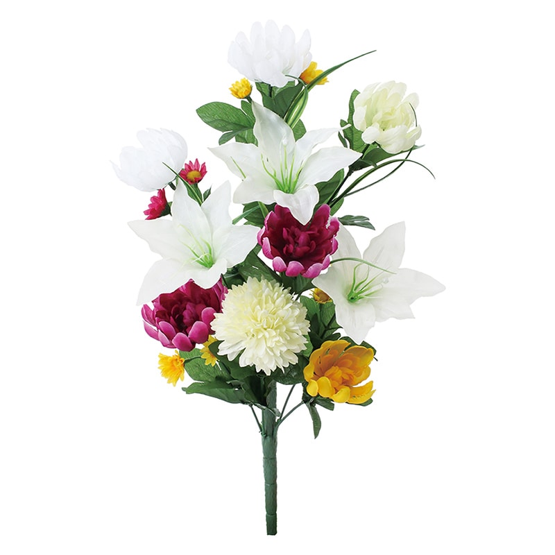 ポピー 造花　仏花ブッシュ　マムユリ LL FP-1088-MIX 1本（ご注文単位6本）【直送品】