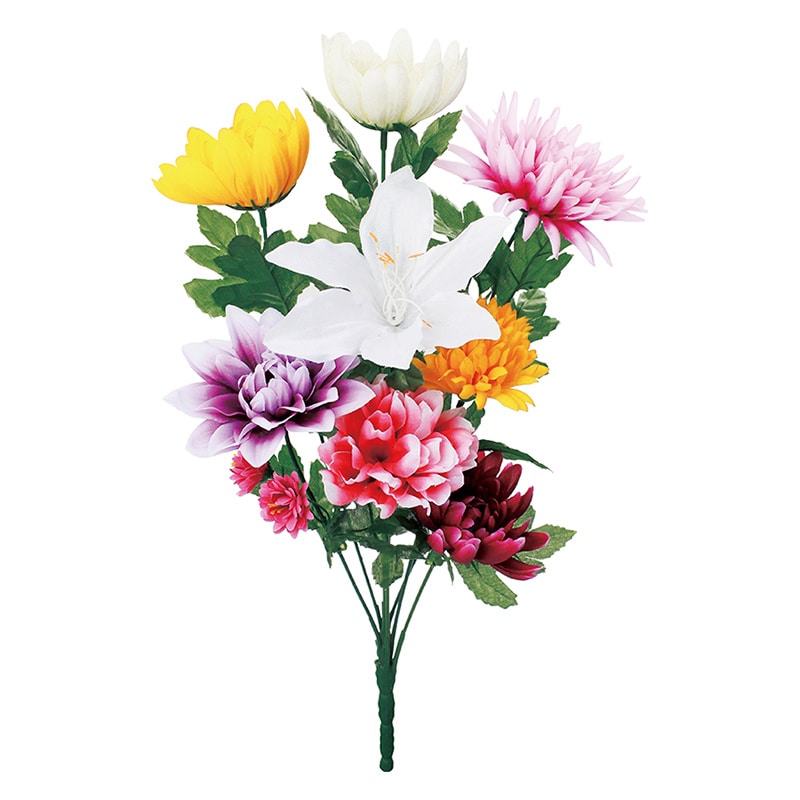 ポピー 造花　仏花ブッシュ　マムリリー L FP-1090-MIX 1本（ご注文単位12本）【直送品】