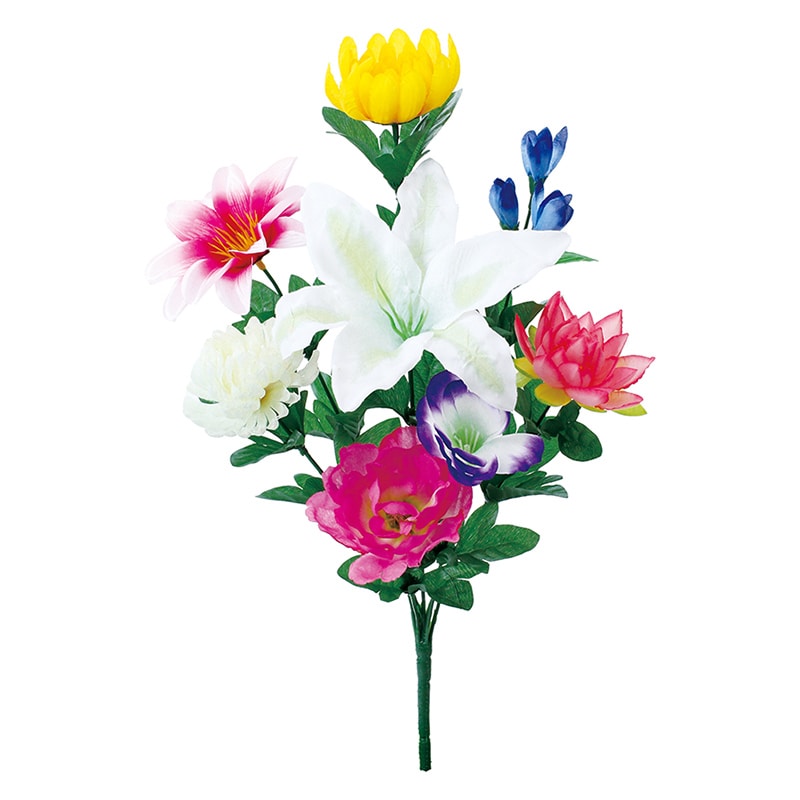 ポピー 造花　仏花ブッシュ　マムユリ L FP-1091-MIX 1本（ご注文単位12本）【直送品】