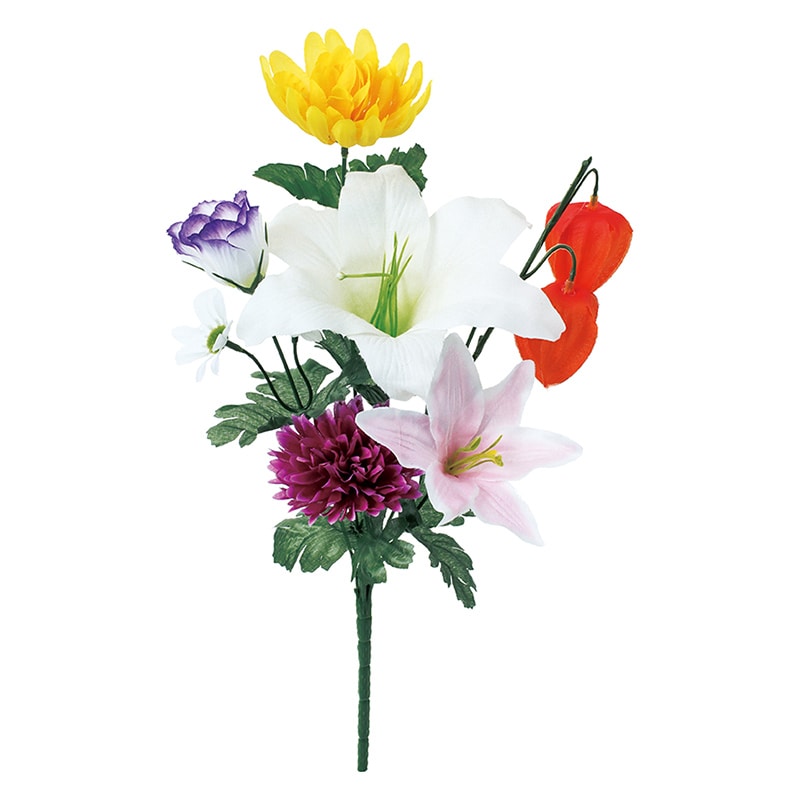 ポピー 造花　仏花ブッシュ　ホオズキ M FP-1095-MIX 1本（ご注文単位12本）【直送品】