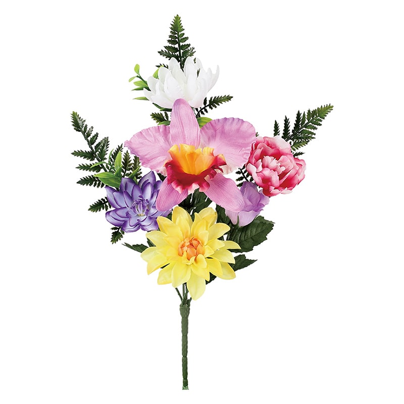 ポピー 造花　カトレアミックスブッシュ  FP-1101-MIX 1本（ご注文単位12本）【直送品】