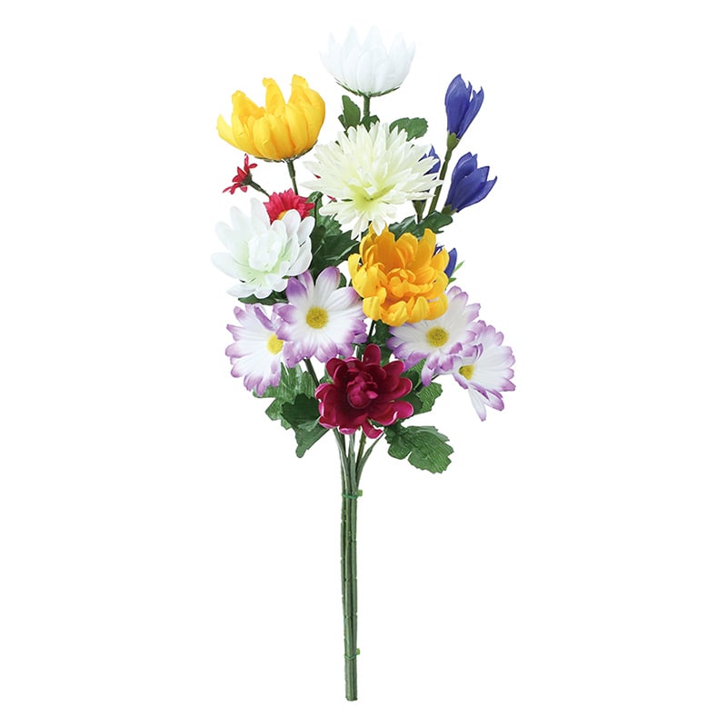 ポピー 造花　仏花組花　マム M FP-1109-MIX 1束（ご注文単位12束）【直送品】