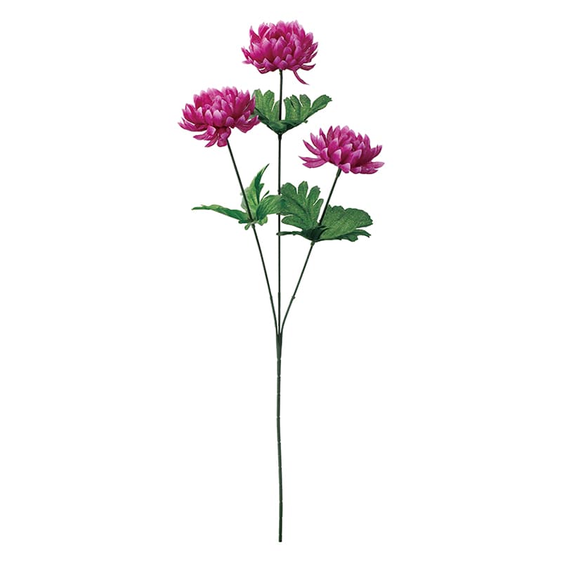 ポピー 造花　キク×3 ラベンダー FF-3109-LAV 1本（ご注文単位24本）【直送品】