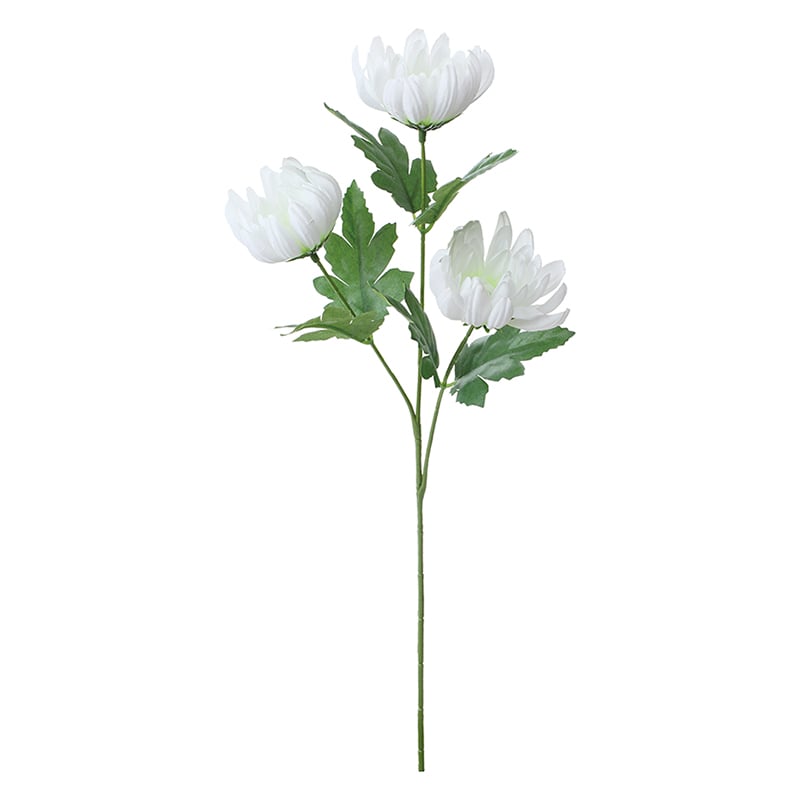 ポピー 造花　マム×3 ホワイト FF-3112-W 1本（ご注文単位24本）【直送品】