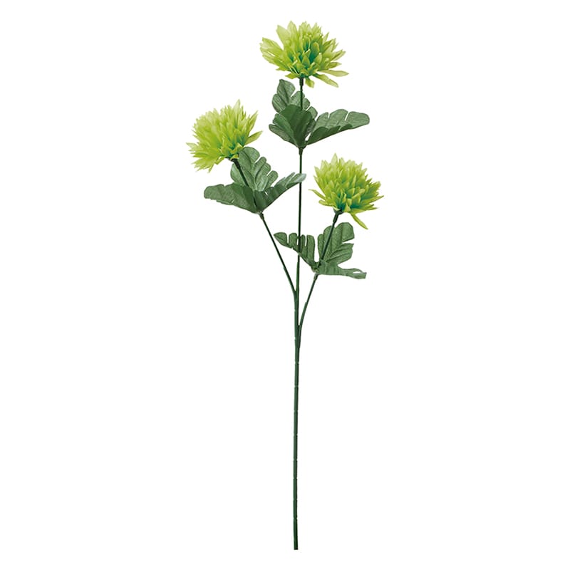 ポピー 造花　ボールマム×3 グリーン FF-3113-GR 1本（ご注文単位24本）【直送品】