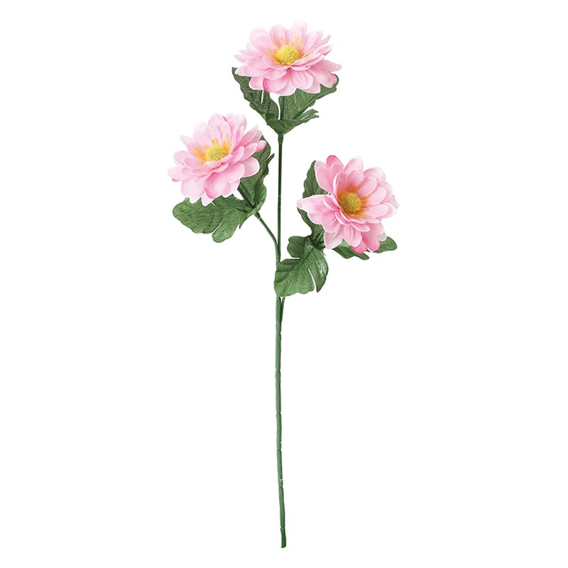 ポピー 造花　ダリア×3 ピンク FF-3117-P 1本（ご注文単位24本）【直送品】
