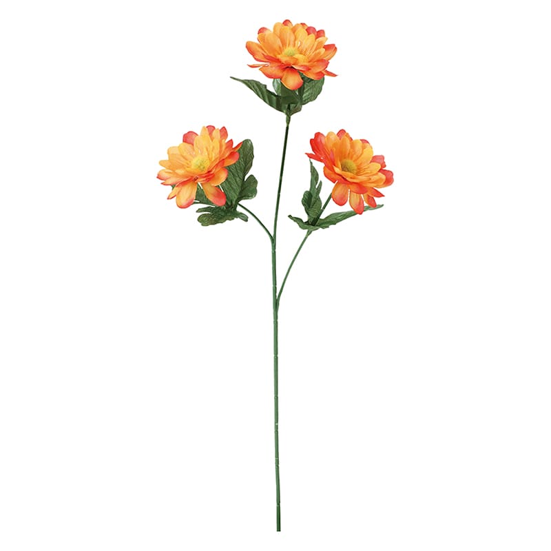 ポピー 造花　ダリア×3 オレンジ FF-3117-OR 1本（ご注文単位24本）【直送品】