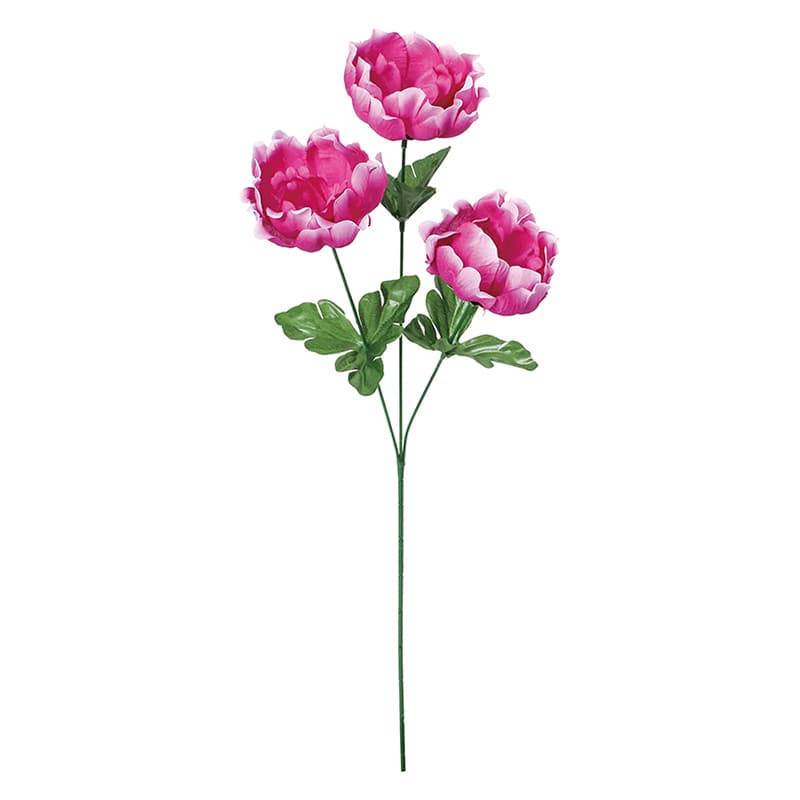 ポピー 造花　ピオニー×3 ラベンダー FF-3119-LAV 1本（ご注文単位24本）【直送品】