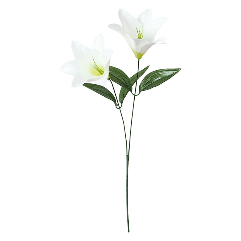 ポピー 造花　ユリダイリン×2 ホワイト FF-3120-W 1本（ご注文単位24本）【直送品】