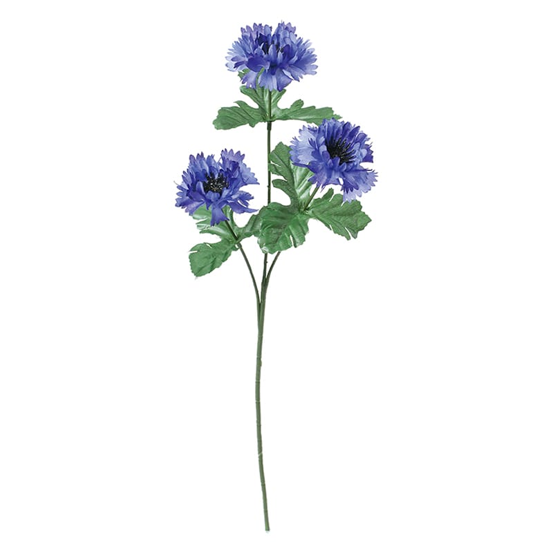 ポピー 造花　スカビオサ×3 ブルー FF-3123-BLU 1本（ご注文単位24本）【直送品】