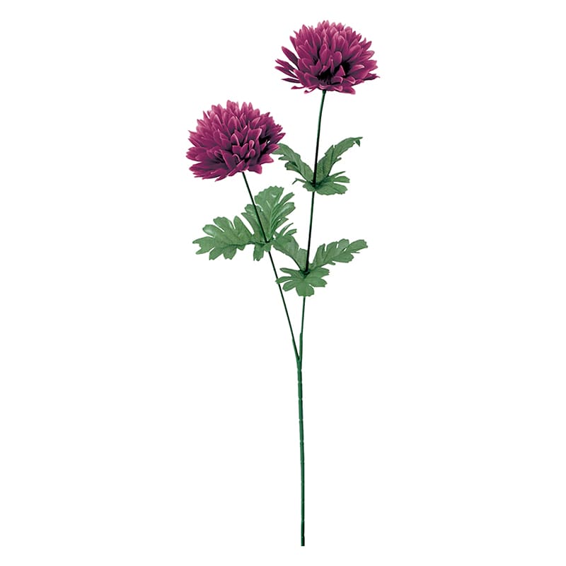 ポピー 造花　ボールマム×2 ラベンダー FFK-0002-LAV 1本（ご注文単位24本）【直送品】