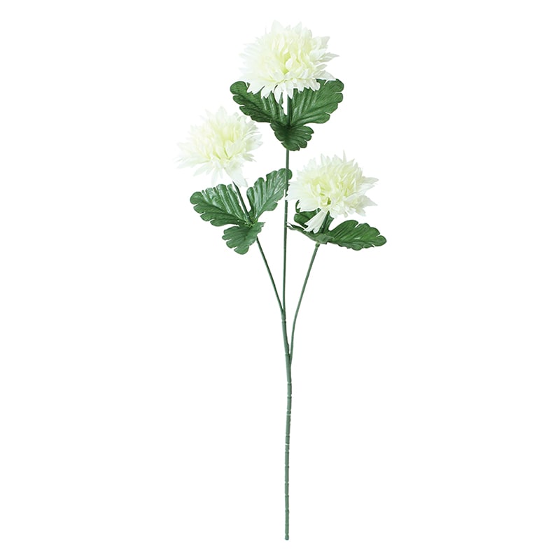 ポピー 造花 マムスプレー ホワイト FFK-0005-W 1本(ご注文単位24本)【直送品】