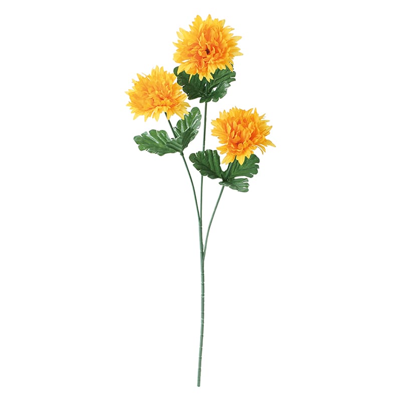 ポピー 造花　マムスプレー イエロー FFK-0005-Y 1本（ご注文単位24本）【直送品】