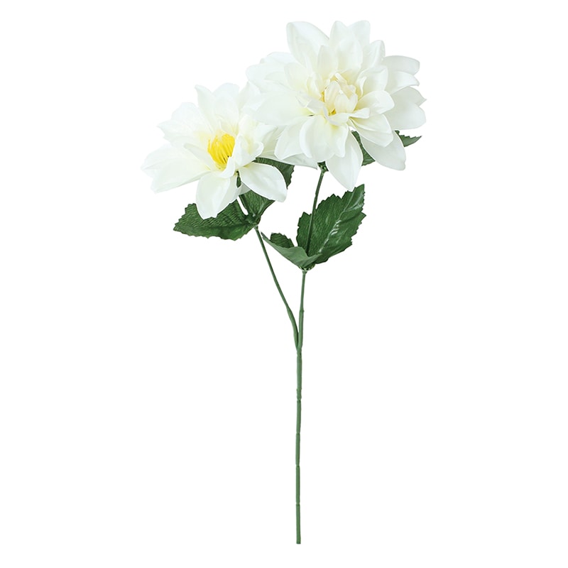 ポピー 造花 ダリア×2 ホワイト FFK-0007-W 1本(ご注文単位24本)【直送品】