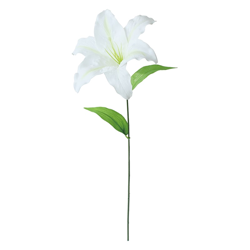 ポピー 造花　シングルカサブランカ ホワイト FFK-0008-W 1本（ご注文単位24本）【直送品】