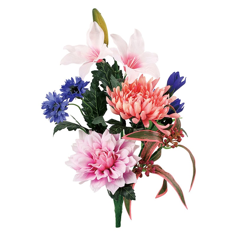 ポピー 造花　エコ仏花ブッシュ　リリー 2P FP-1111-MIX 1セット（ご注文単位8セット）【直送品】