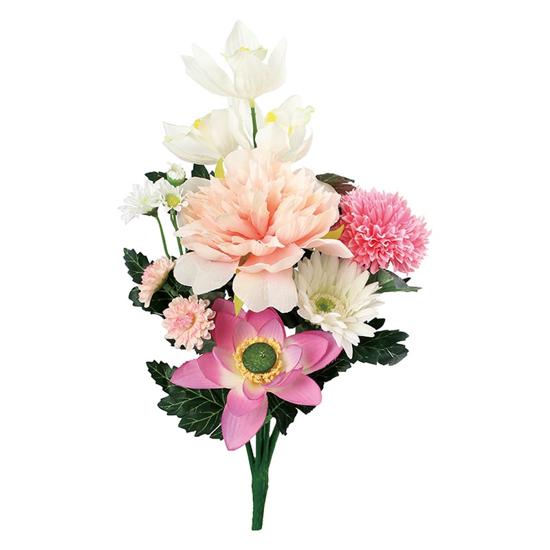 ポピー 造花　エコ仏花ブッシュ　ピオニー 2P FP-1113-MIX 1セット（ご注文単位8セット）【直送品】