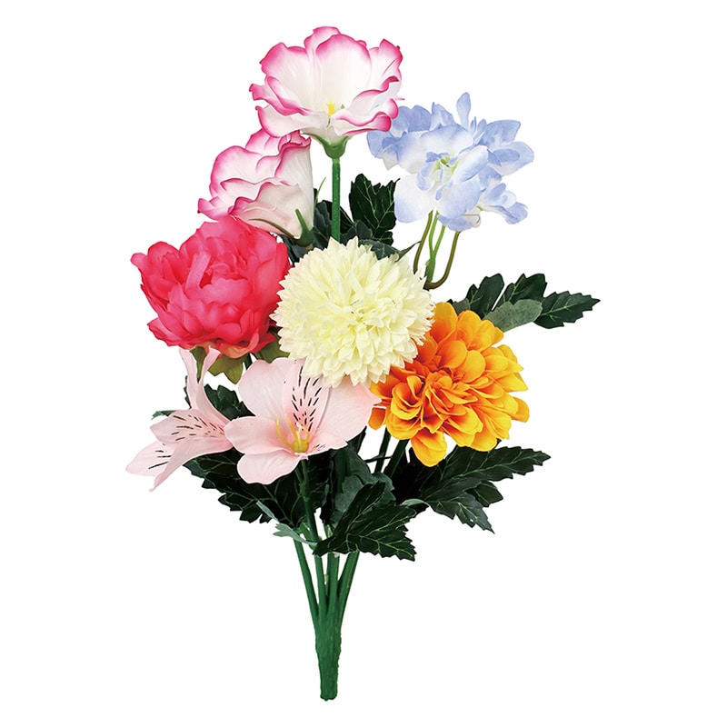 ポピー 造花　エコ仏花ブッシュ　トルコキキョウ 2P FP-1115-MIX 1セット（ご注文単位8セット）【直送品】