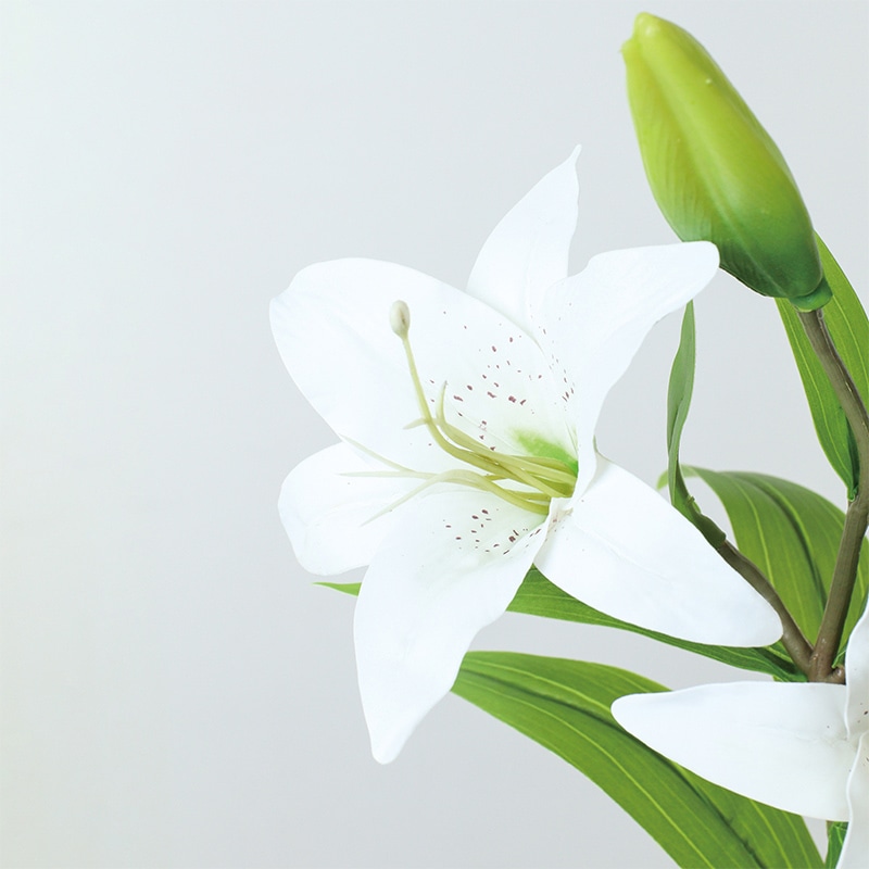 ポピー 造花 ユリスプレー ホワイト FA-7562-W 1本(ご注文単位12本)【直送品】