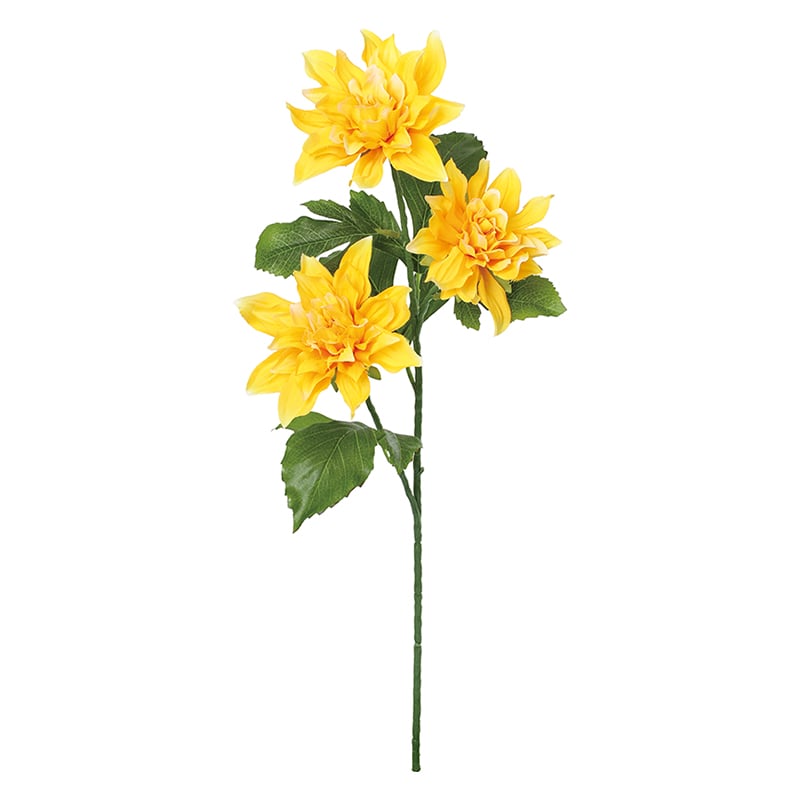 ポピー 造花　ダリアスプレー イエロー FA-7559-Y 1本（ご注文単位12本）【直送品】