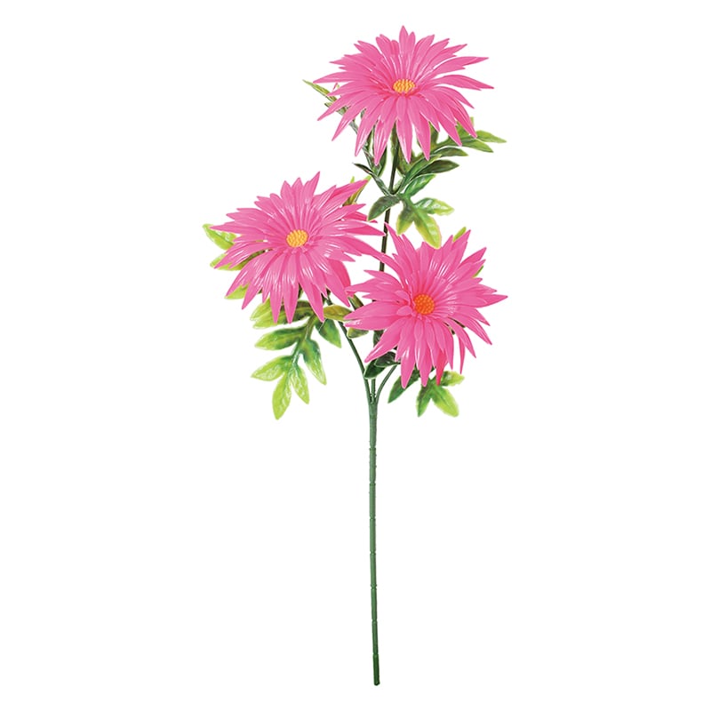 ポピー 造花　PEマム×3 ピンク FFK-0016-P 1本（ご注文単位24本）【直送品】