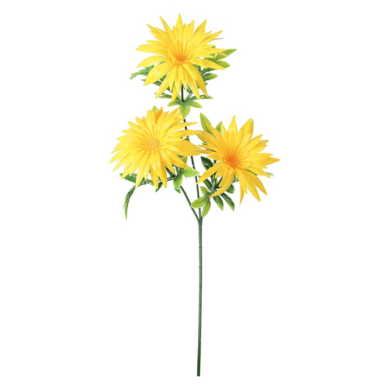 ポピー 造花　PEマム×3 イエロー FFK-0016-Y 1本（ご注文単位24本）【直送品】
