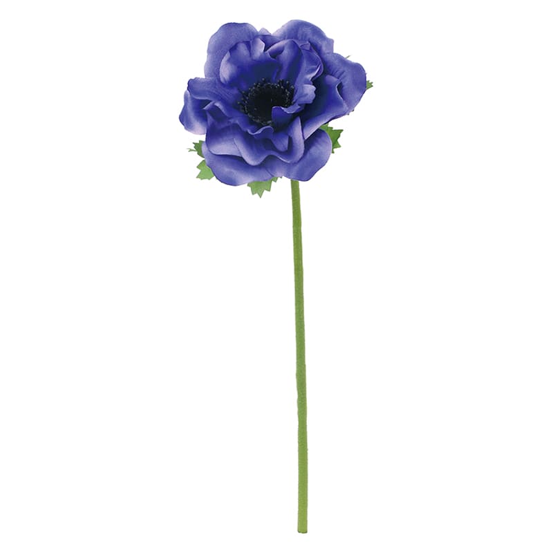 ポピー 造花　フリルアネモネ ブルー FFH-0051-BLU 1本（ご注文単位24本）【直送品】