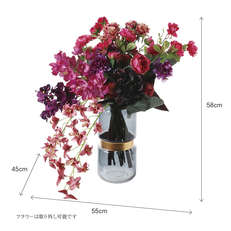 ポピー 造花 ラグジュアリーアレンジ FBCD-3011 07 1個(ご注文単位1個)【直送品】