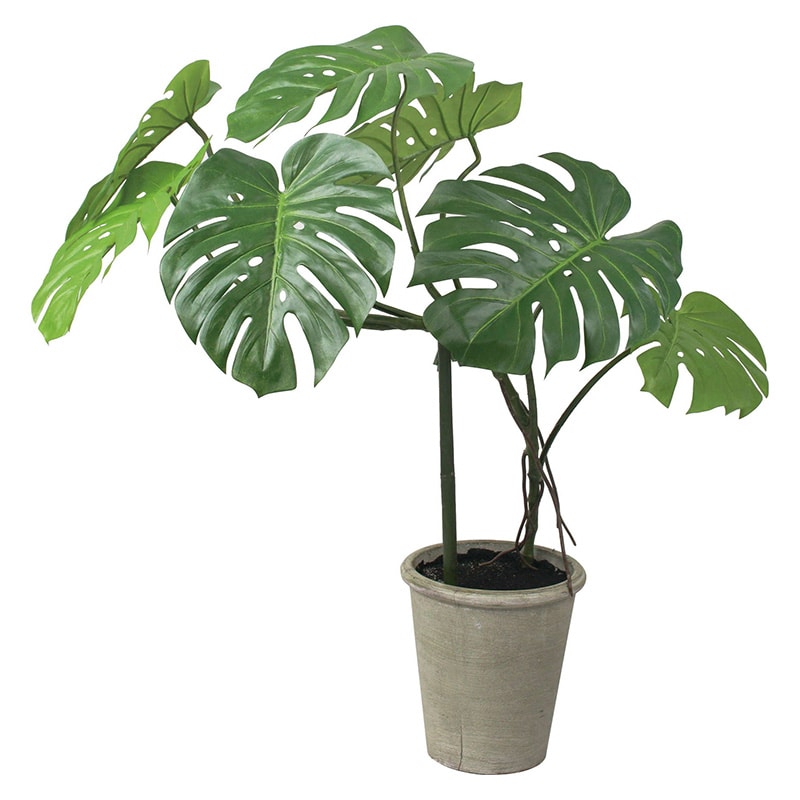 ポピー 造花 モンステラポット GLA-1548 NGR 1本(ご注文単位1本)【直送品】