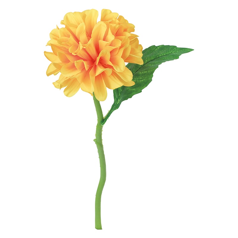 ポピー 造花 シングルダリア イエロー FFH-0052-Y 1本(ご注文単位24本)【直送品】