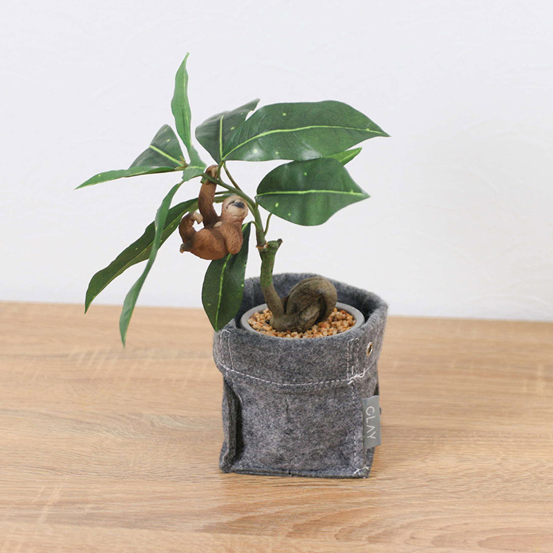 ポピー 造花 パキラフェルトポット GLA-1522F　A 1セット（ご注文単位1セット）【直送品】