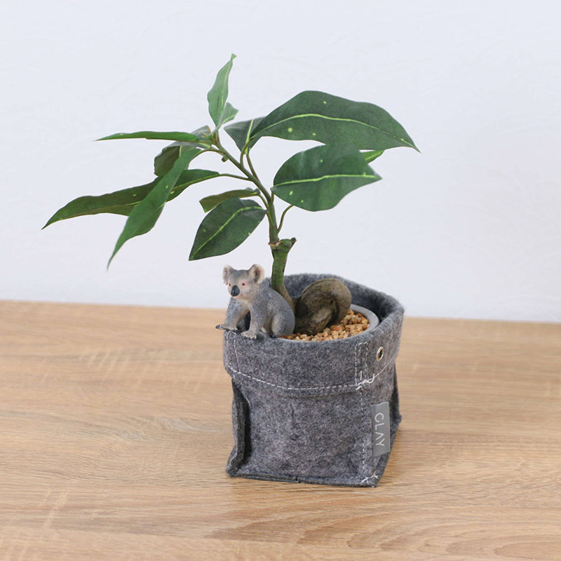 ポピー 造花 パキラフェルトポットコアラ GLA-1522F　B 1セット（ご注文単位1セット）【直送品】