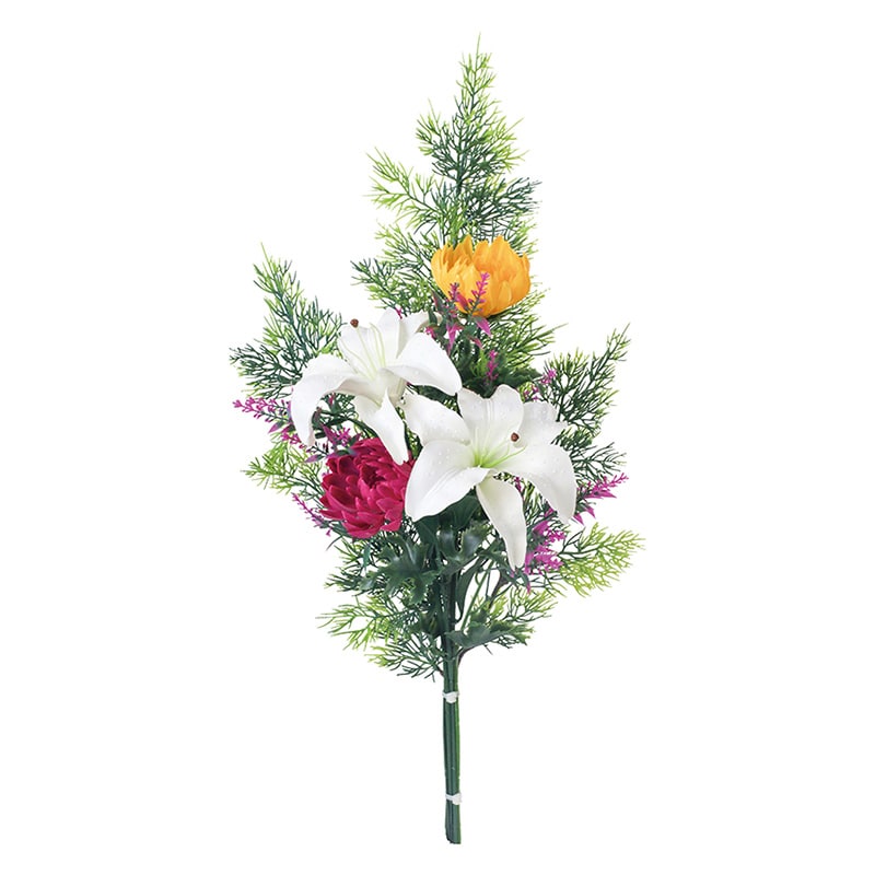 ポピー 造花　プラ仏花組花 LL FP-0964-MIX 1束（ご注文単位8束）【直送品】