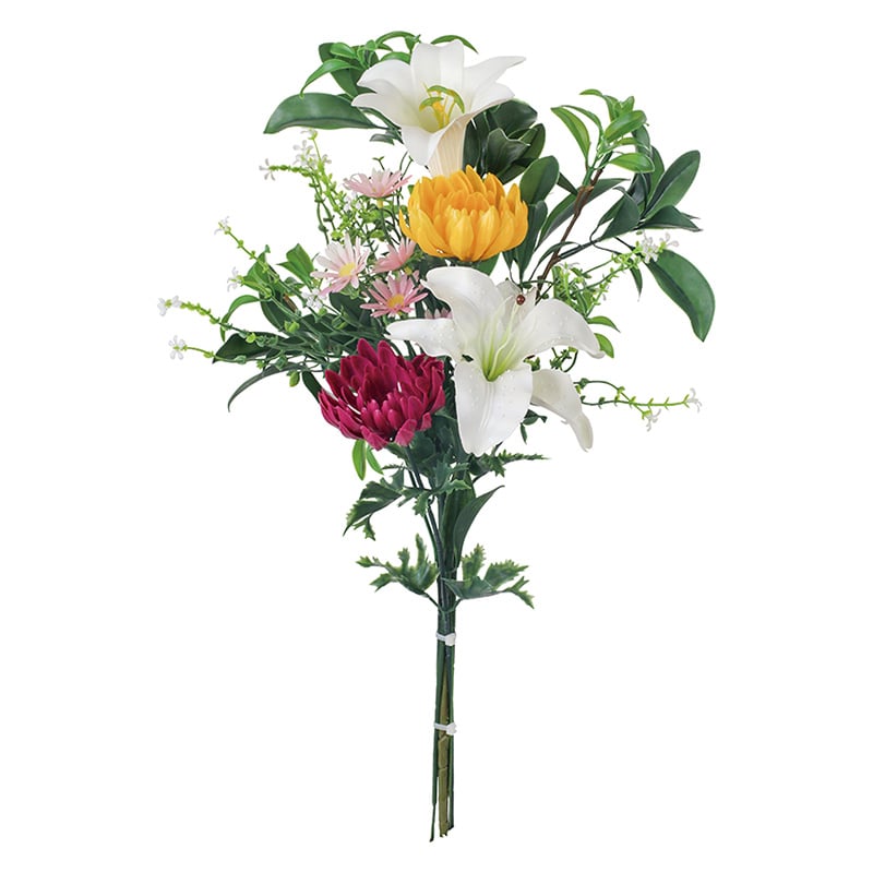 ポピー 造花　プラ仏花組花 LL FP-0965-MIX 1束（ご注文単位8束）【直送品】