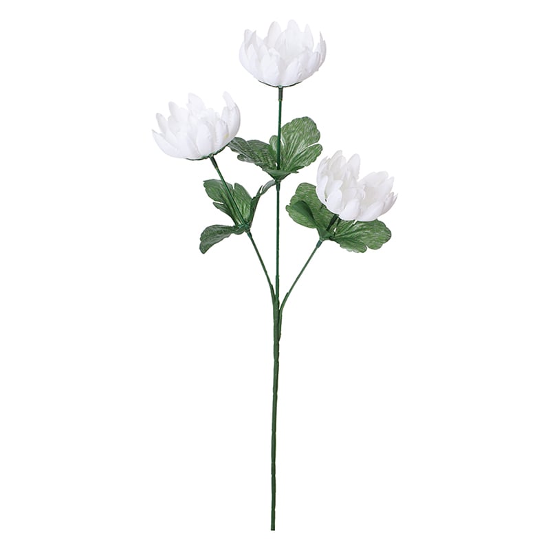ポピー 造花　マム×3 ホワイト FF-3037-W 1本（ご注文単位24本）【直送品】