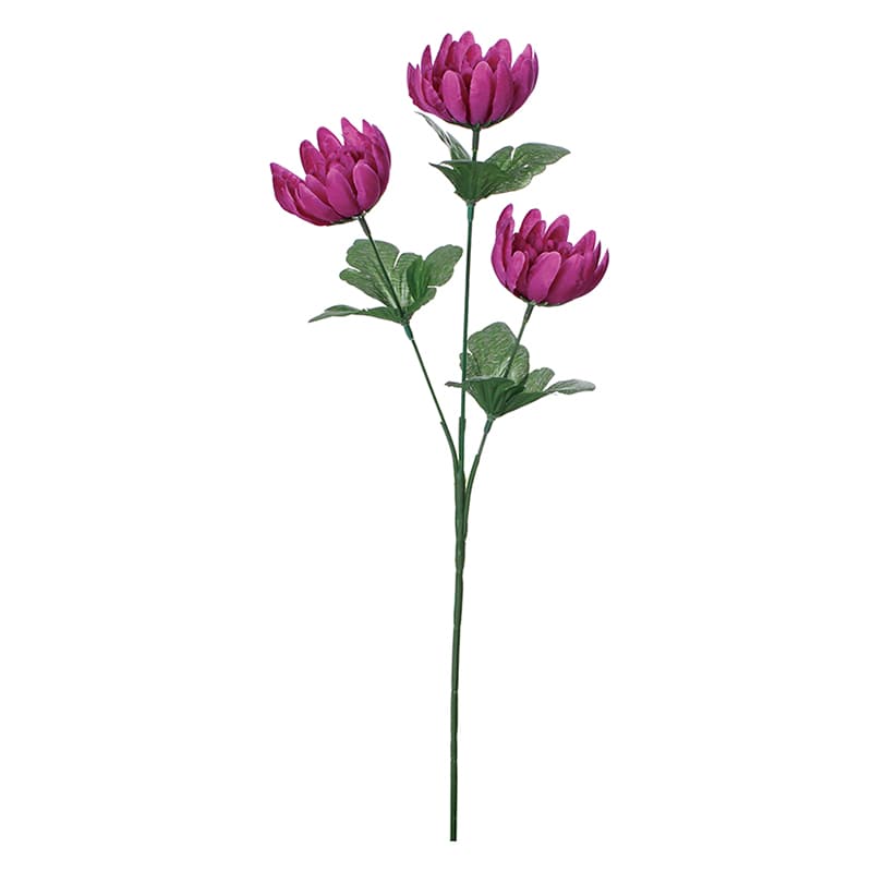 ポピー 造花　マム×3 ラベンダー FF-3037-LAV 1本（ご注文単位24本）【直送品】