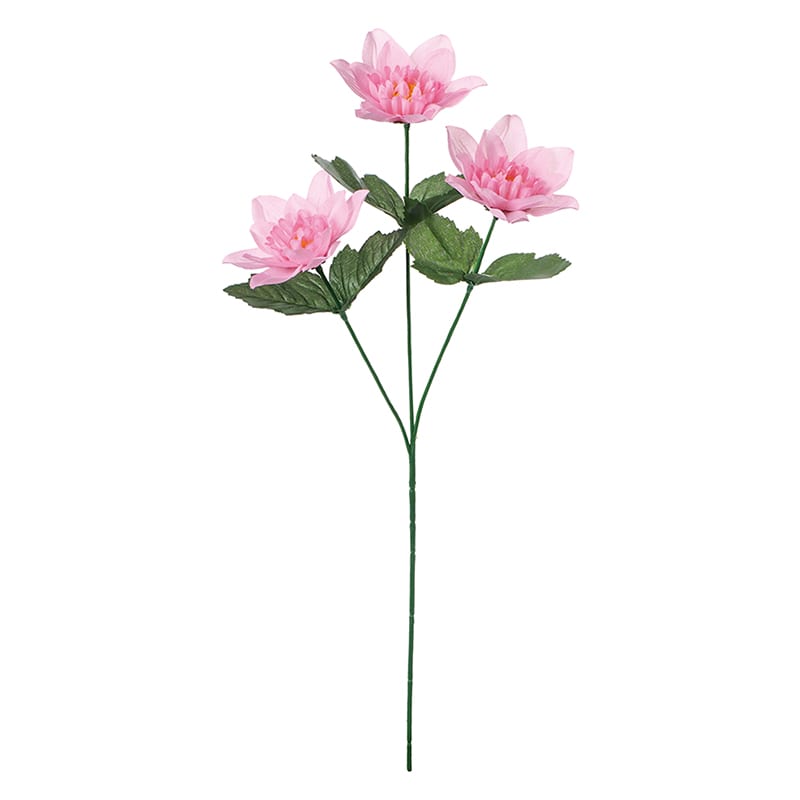 ポピー 造花　ダリア×3 ライトピンク FF-3045-L/P 1本（ご注文単位24本）【直送品】