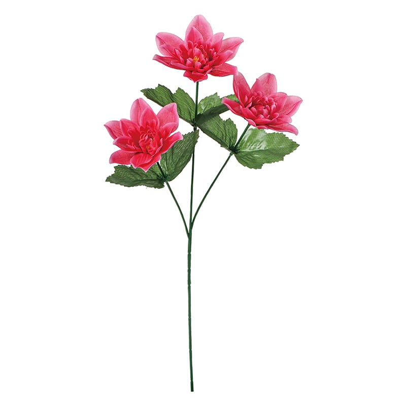ポピー 造花　ダリア×3 ビューティー FF-3045-BTY 1本（ご注文単位24本）【直送品】