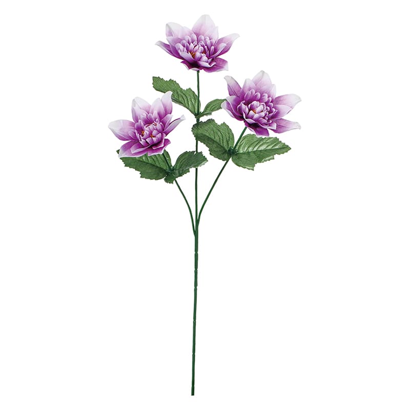 ポピー 造花　ダリア×3 ラベンダー FF-3045-LAV 1本（ご注文単位24本）【直送品】