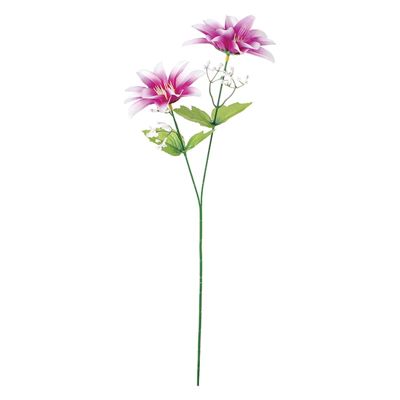 ポピー 造花　カスミ付ダリア×2 ラベンダー FF-3046-LAV 1本（ご注文単位24本）【直送品】