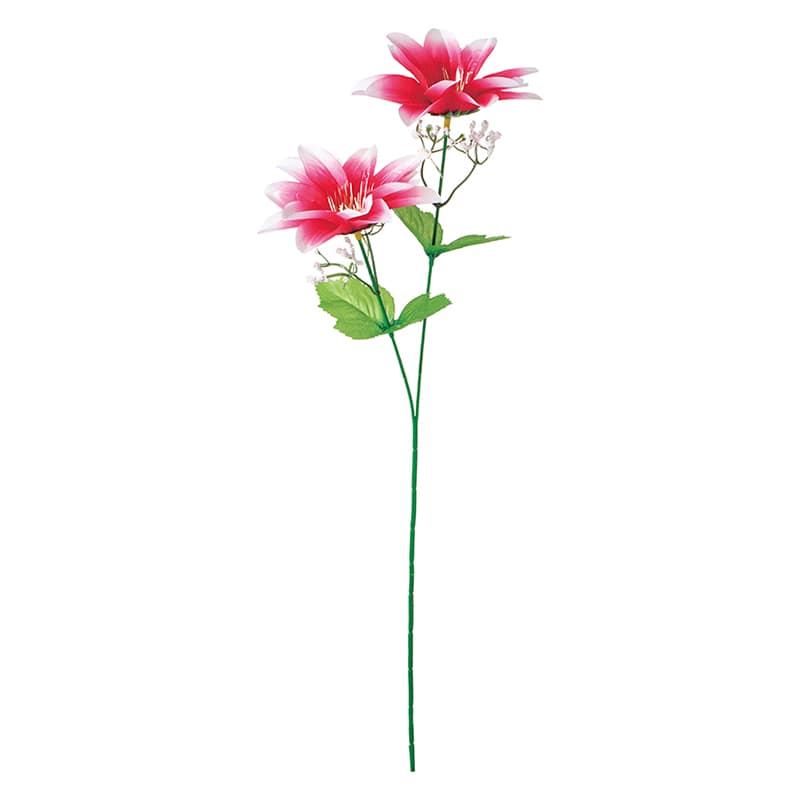ポピー 造花　カスミ付ダリア×2 ビューティー FF-3046-BTY 1本（ご注文単位24本）【直送品】