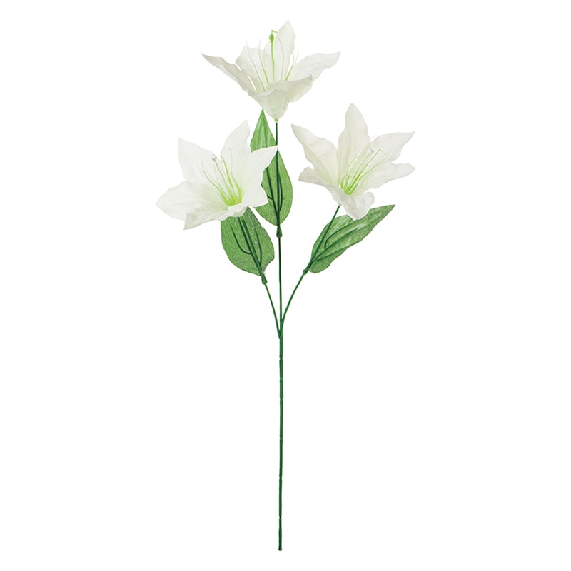 ポピー 造花　リリー×3 ホワイト FF-3051-W 1本（ご注文単位24本）【直送品】