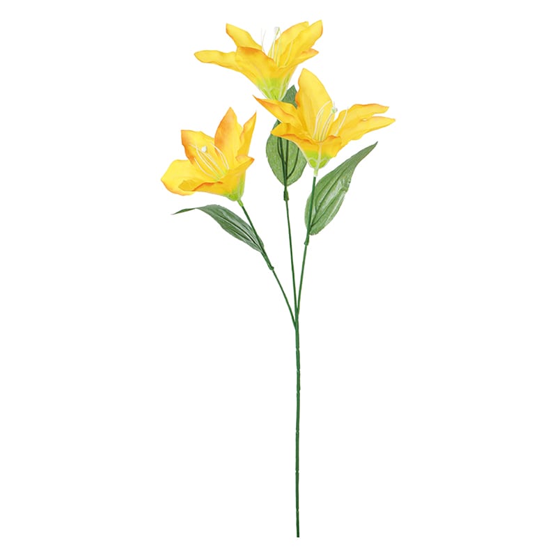 ポピー 造花　リリー×3 イエロー FF-3051-Y 1本（ご注文単位24本）【直送品】