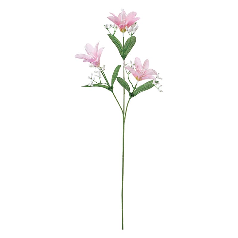 ポピー 造花　リリーカスミ付×3 ピンク FF-3052-P 1本（ご注文単位24本）【直送品】